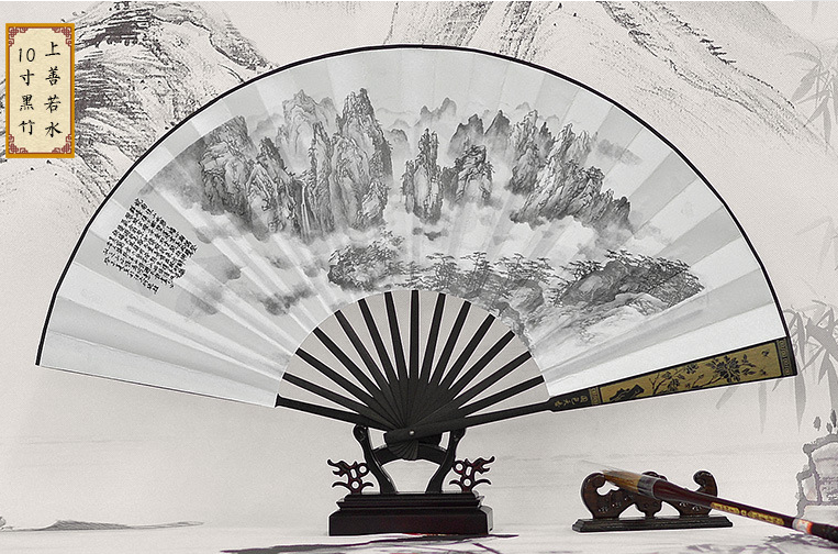 定制中国风扇子雕刻丝绸大绢扇古典扇