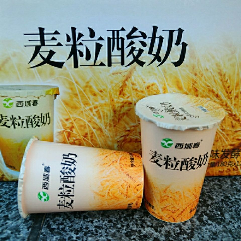 新疆西域春麦粒低温酸奶180gx12杯含燕麦仁早餐代餐含益生菌饱