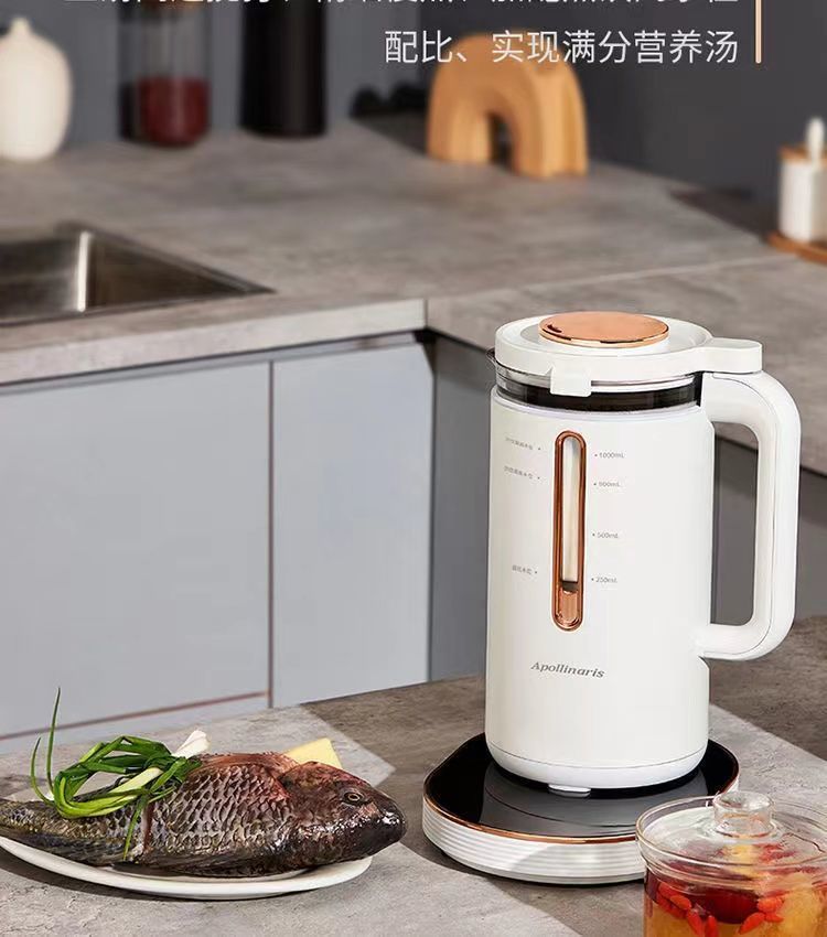 英国破壁机家用轻音加热全自动小型豆浆机无渣免过滤多功能料理机
