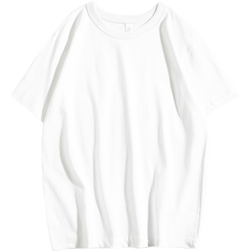 纯白T恤短袖半截袖男女夏季舒适简约纯棉透气